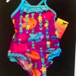 Colorful Fish Print Swimsuit